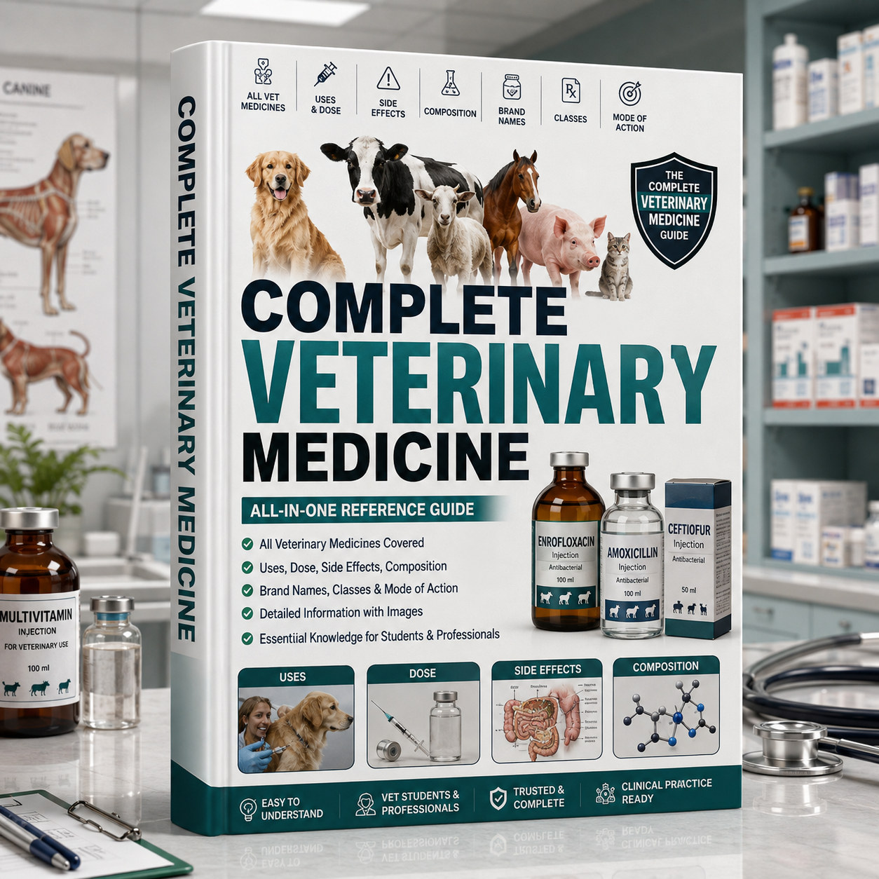 Complete Veterinary Medicine Masterbook — 400+ Pages of Uses, Dosage, Side Effects & More