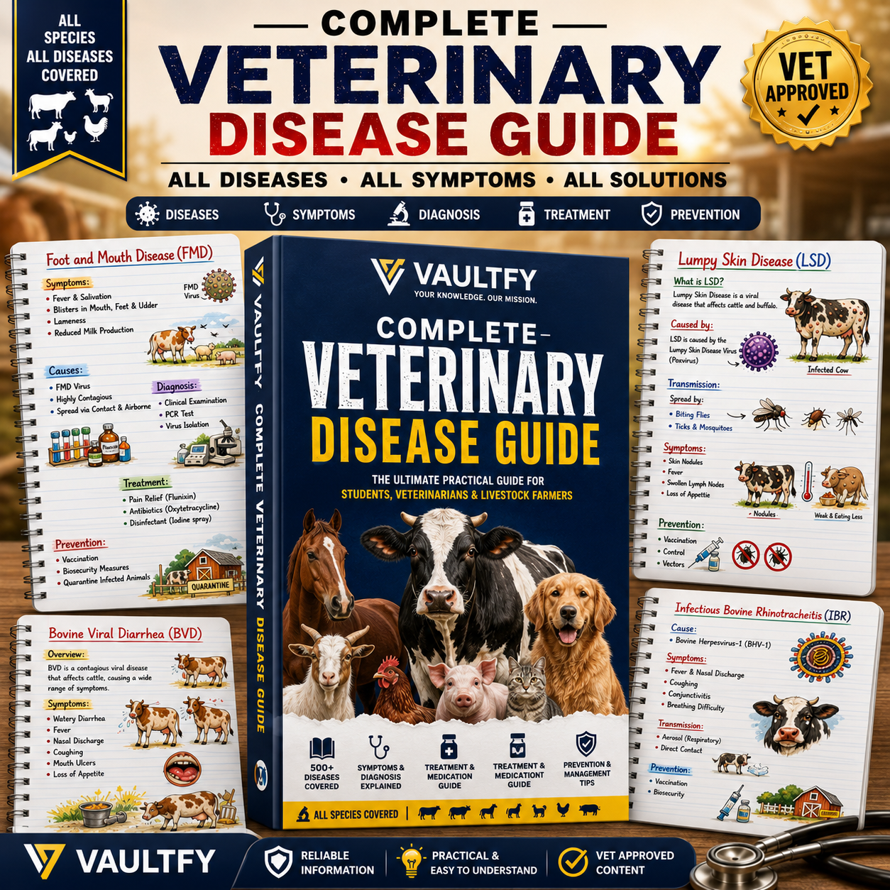 Complete Veterinary Disease Guide | Symptoms, Diagnosis, Treatment & Prevention