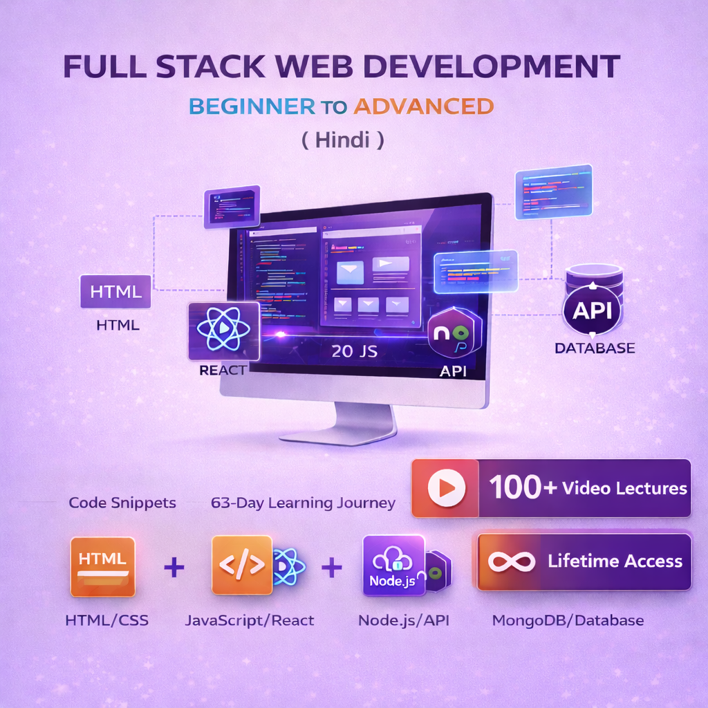 63-Day Full Stack Web Development Course in Hindi (2026 Roadmap) – Vaultfy