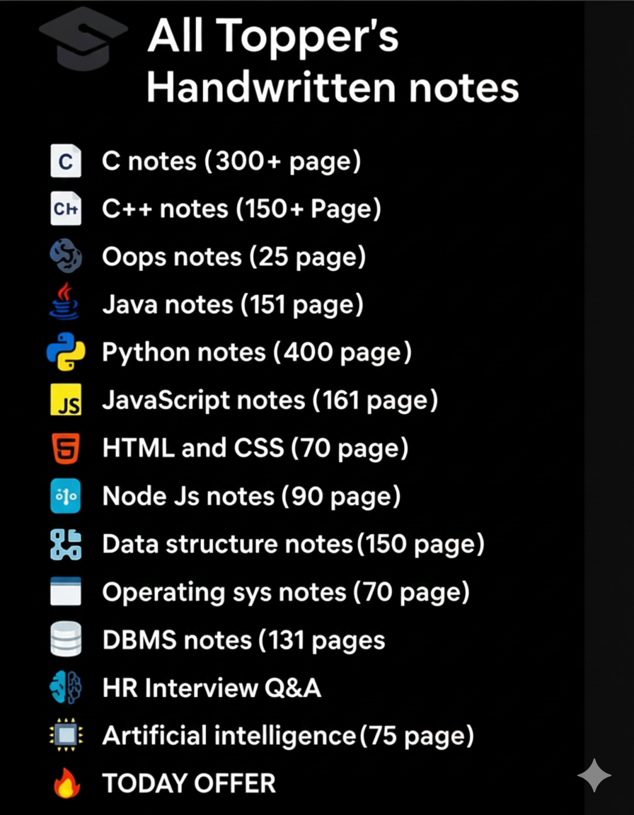 All-in-One Programming Handwritten Notes Mega Bundle