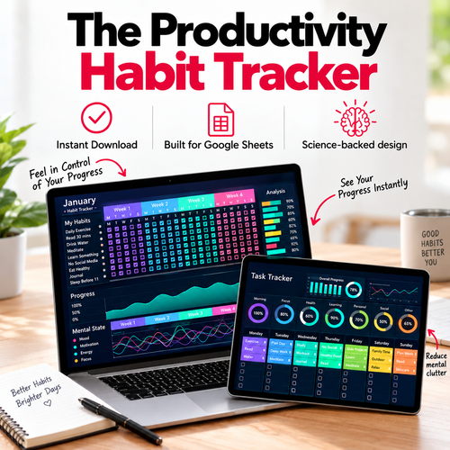 Ultimate Habit Tracker – Daily, Weekly & Monthly Google Sheets Planner